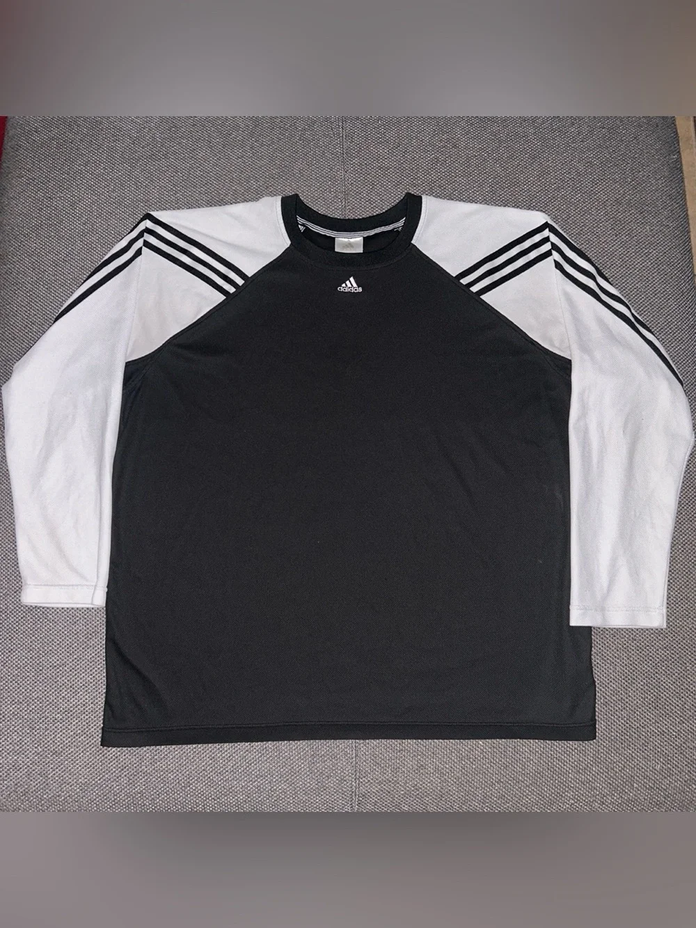 Vintage adidas Black and White Long-Sleeve Athletic Tee